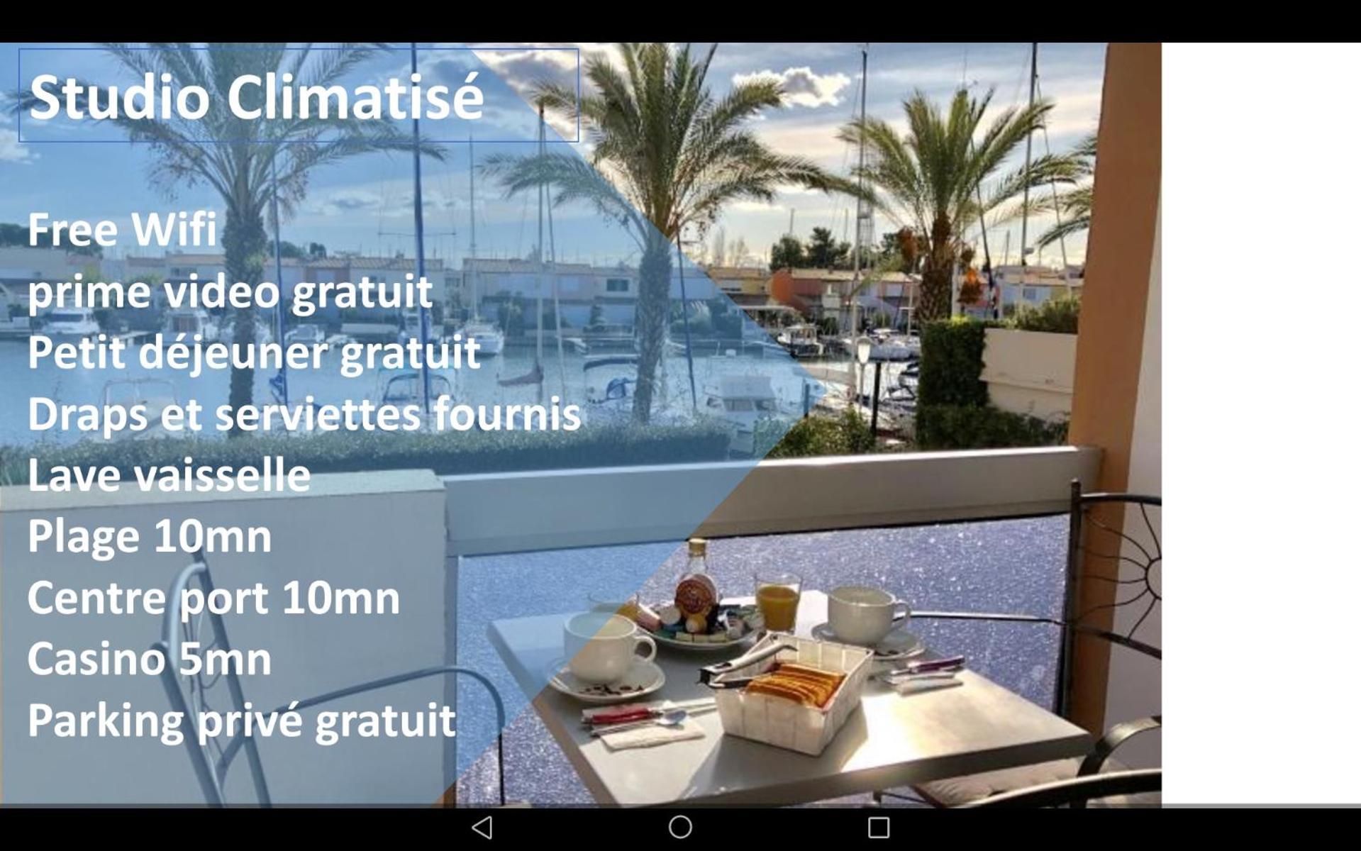 Cap Capistol Studio Le Cap D'Agde Vue Port Εξωτερικό φωτογραφία